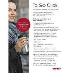 Alternative view of Am billigsten ???? Stelton To Go Click 690 Thermobecher Xtra-Thermo XXL - 480 Ml - Edelstahl ????