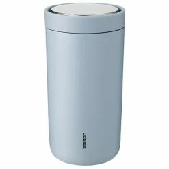 Brandneu ???? Stelton To Go Click Stahl 675 Thermobecher - 200 Ml - Cloud ????