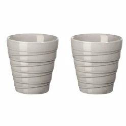 Bestpreis ???? ASA THERMO Thermobecher Espresso Twisted - 2er Set - 2er Set - Ø 6,5 Cm - H 7 Cm - 80 Ml - Grau ????