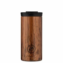 Billig ???? 24 Bottles Travel Tumbler Wood Isolierbecher - 600 Ml - Sequoia Wood ????