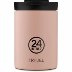 Großhandel ???? 24 Bottles Travel Tumbler Fill & Go Lid Isolierbecher - 350 Ml - Dusty Pink ????