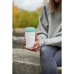Alternative view of Bestes Angebot ???? ASA CUP & GO Thermobecher - Ø 8,5 Cm - H 10,8 Cm - 200 Ml - Weiß-türkis ????