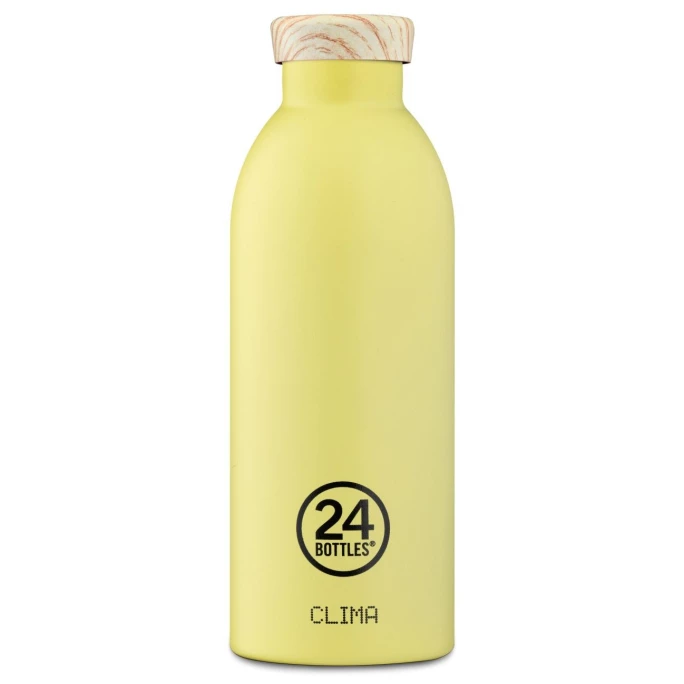 Neu ✔️ 24 Bottles Clima Bottle Wood Isolier-Trinkflasche - 500 Ml - Citrus - Wooden Lid ✨ 1 Neu ✔️ 24 Bottles Clima Bottle Wood Isolier-Trinkflasche - 500 Ml - Citrus - Wooden Lid ✨