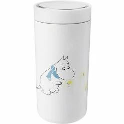 Alternative view of Auslauf ???? Stelton To-Go Click Moomin Thermobecher - 400 Ml - Dark Steel - Frost ❤️